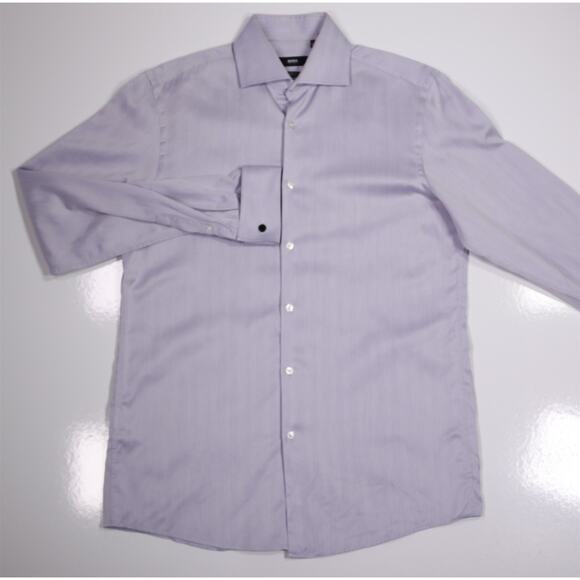 Hugo Boss Sharp Fit 2-Ply Light Purple French Cuff Dress Shirt 15.5-34/35 - Picture 2 of 9